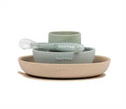 Nattou Silicone Tableware Cup 4 pcs. Beige/Green